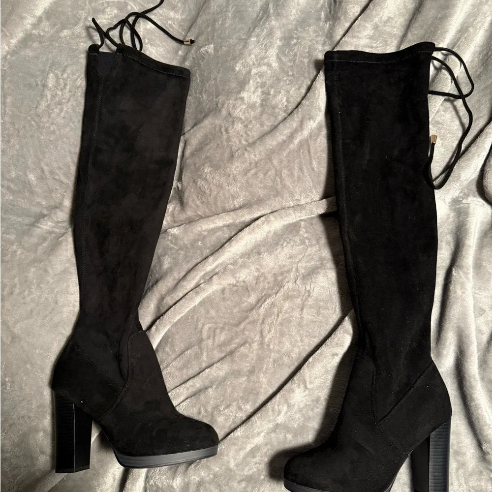 VEPOSE Black Over-the-Knee Boots size 6 U.S
